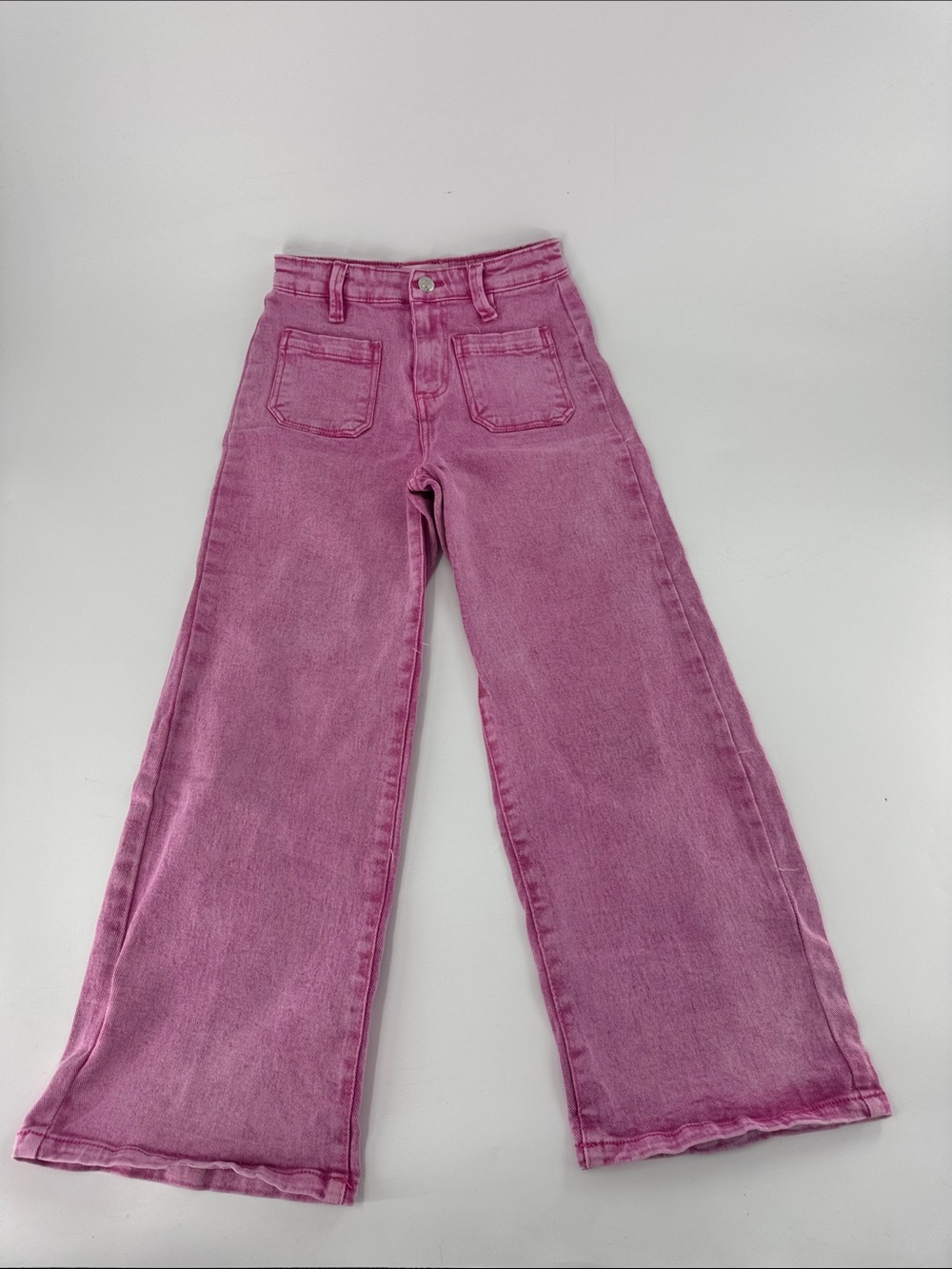 JESSICA SIMPSON Girls Olivia Wide Leg Jeans Pink Size 8 EUC